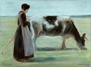 Ragazza con mucca da Max Liebermann