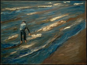 Pescatori di conchiglie sulla spiaggia - Mare blu