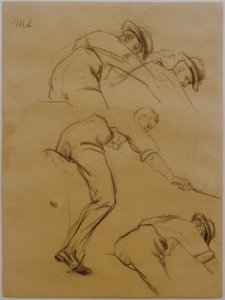Giocatori di polo, tre cavalieri verso destra - studio