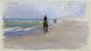 Cavaliere sulla spiaggia da Max Liebermann