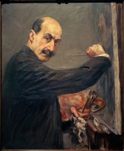 Autoritratto al cavalletto a destra