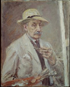 Autoritratto con camice da pittore e cappello da Max Liebermann