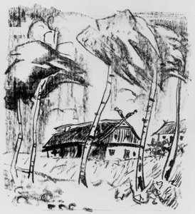 Fattoria dietro le betulle da Max Pechstein