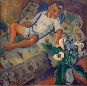 Ragazzo sdraiato da Max Pechstein