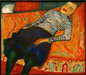 Ragazza sdraiata da Max Pechstein