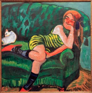 Ragazza sul divano verde... da Max Pechstein