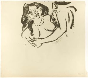 Donna e ragazza, pagina 7 (recto); Due donne, pagina 8 (verso), da The Samland Ode da Max Pechstein