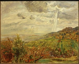 Tempesta di fulmini in autunno precoce vicino a Neukastel