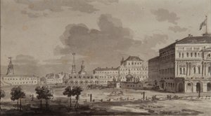 Cremlino di Mosca prima della costruzione del Gran Palazzo del Cremlino da Maxim Nikiphorovich Vorobyev