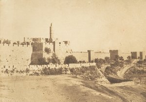 Château de David Daoud Kalessy e mura di Gerusalemme, agosto 1850 da Maxime Du Camp