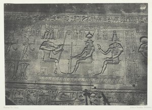 Grand Temple de Dendérah Teutyres, Sculture della Facciata Posteriore, Alta-Egitto, 1849-51 da Maxime Du Camp