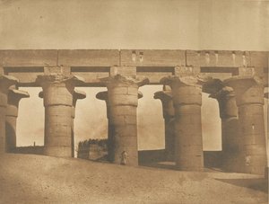 Grande Colonnade del Palazzo di Amenofi III, a Luxor, Tebe, 1849-50