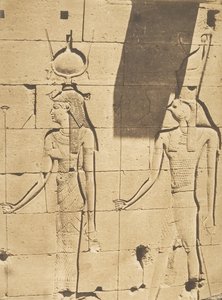 Iside e Horus-Arsiési - Bassorilievo del Tempio di Kalabcheh Talmis, 8 aprile 1850 da Maxime Du Camp