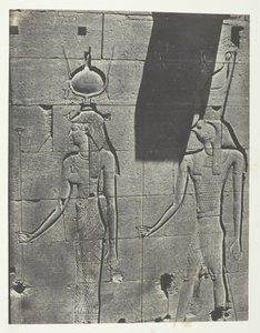 Kalabscheh, sculture della facciata posteriore del tempio, Nubia da Maxime Du Camp