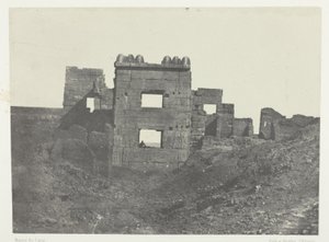Médinet-Habou, Facciata orientale del gineceo di Ramses-Méiamoun; Tebe da Maxime Du Camp