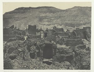 Médinet-Habou, Rovine della città di Papa, Tebe, 1849-51, stampato 1852 da Maxime Du Camp