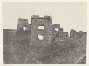 Médinet-Habou, Facciata orientale del gineceo di Ramses-Méiamoun; Tebe da Maxime Du Camp