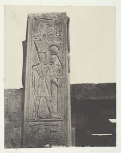 Palais de Karnak, Pilastro davanti al Santuario di Granito, Tebe, 1849-51, stampato 1852 da Maxime Du Camp