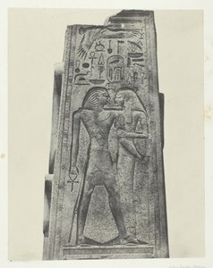 Palais de Karnak, Pilastro davanti al santuario di granito, Tebe, 1849-51, stampato 1852 da Maxime Du Camp