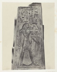 Palais de Karnak, Pilastro davanti al Santuario di Granito; Tebe da Maxime Du Camp