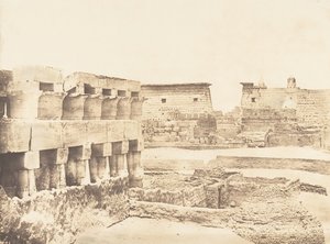 Palazzo e villaggio di Luxor, preso da sud, Tebe, 1849-50 da Maxime Du Camp