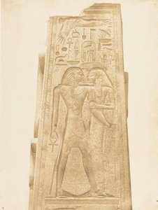 Pilastro del Santuario di granito del Palazzo di Karnak Bassorilievo che rappresenta il Faraone ..., 1849-50 da Maxime Du Camp