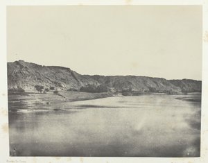 Riva orientale del Nilo Villaggio di Bab, vista presa a sud di Philae, Nubia, 1849-51, stampato 1852