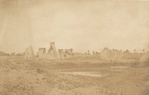 Vista dei propilei del palazzo di Karnak, presa da Sud-Est, 1849-50 da Maxime Du Camp