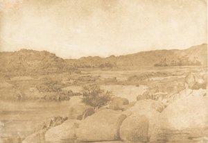 Vista presa alla prima Cataratta Riva destra, 1849-50 da Maxime Du Camp
