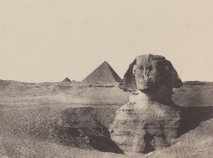 Egitto Medio, La Sfinge, dicembre 1849, stampato 1852 da Maxime Du Camp