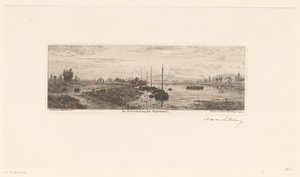Veduta della Senna vicino ad Argenteuil da Maxime François Antoine Lalanne (signed by artist)