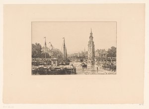 Veduta della Montelbaanstoren ad Amsterdam da Maxime François Antoine Lalanne