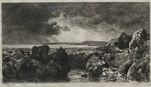 Rocce nere vicino a Trouville (bassa marea)