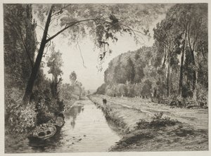 Canale a Pont Sainte-Maxence, c. 1878 da Maxime Lalanne