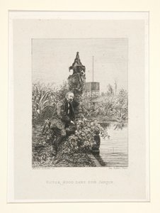 Victor Hugo nel suo giardino, pl. 12 dalla suite Chez Victor Hugo da Maxime Lalanne