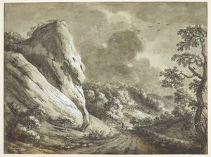 Strada tra rocce e pendii boscosi