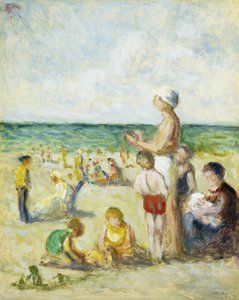 Sulla spiaggia in Normandia, c.1930 da Maximilien Luce