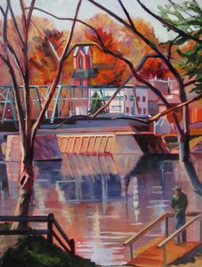 Il pescatore sul fiume in autunno da Maxine Shore