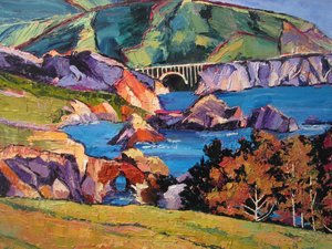 Ponte costiero dai colori vivaci