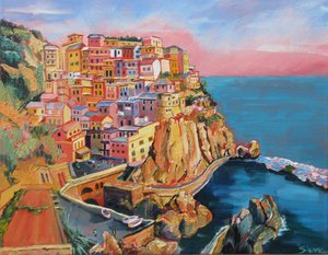 Colorato paesino costiero italiano da Maxine Shore