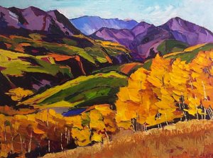 Vista sulle montagne da Golden Aspen da Maxine Shore