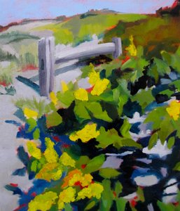 Sentiero soleggiato con fiori gialli da Maxine Shore