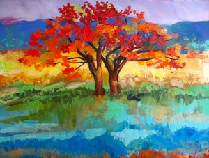 Alberi dai colori vivaci in autunno