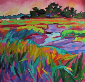 Paesaggio palustre dai colori vivaci