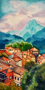 Vivace villaggio di montagna da Maxine Shore