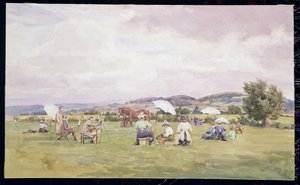 Una festa di schizzi sui Cotswolds, c.1910 da May Francis