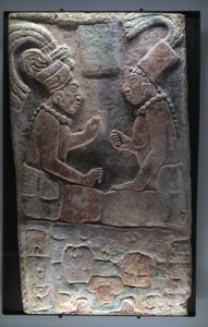Due uomini seduti, El Chicozapote, Usumacinta, Periodo Classico Tardo, 600-900 d.C.