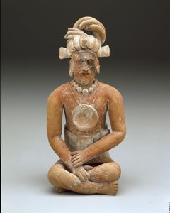 Uomo barbuto seduto, Periodo Tardo Classico, c.600-900 da Mayan Mayan