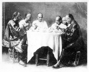 Ora di cena, Hong Kong, Cina, c1900 da Mee Cheung