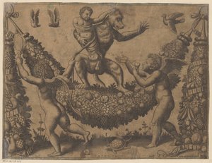 Putti che deridono una scimmia da Meester van de Dobbelsteen